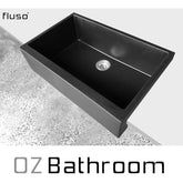 825*530mm Farmhouse Granite Stone kitchen sink Single bowl black no tap hole